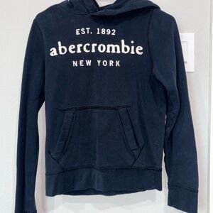 Abercrombie & Fitch Navy Crewneck Logo Hoodie